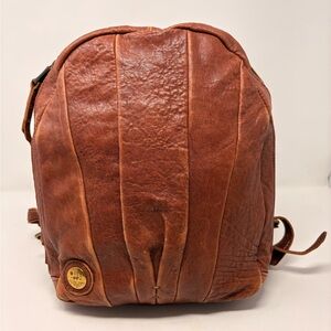 WILL Leather Goods Distressed Brown Leather Backpack